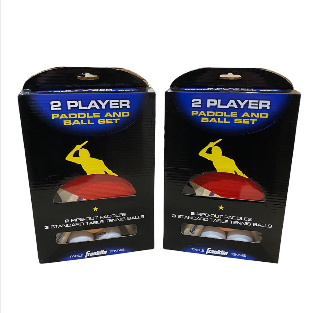 Franklin Table Tennis/Ping Pong 2 Player Paddle & Ball Set (qty 2 boxed) NEW!